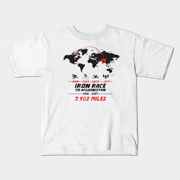 Race to Afghanistan Kids T-Shirt by IronRakkasan